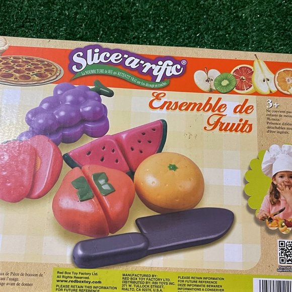 Pretend Food Play Set FRUITS Red Box Food and Accessories 11 Pcs Easy-Slide NEW - Picture 12 of 13